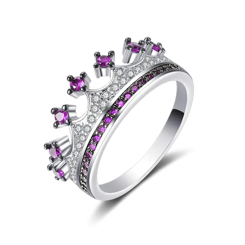 Anillo mujer en forma de corona con circonitas