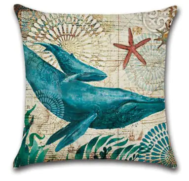 Blue Sea Life funda de cojín CONJUNTO