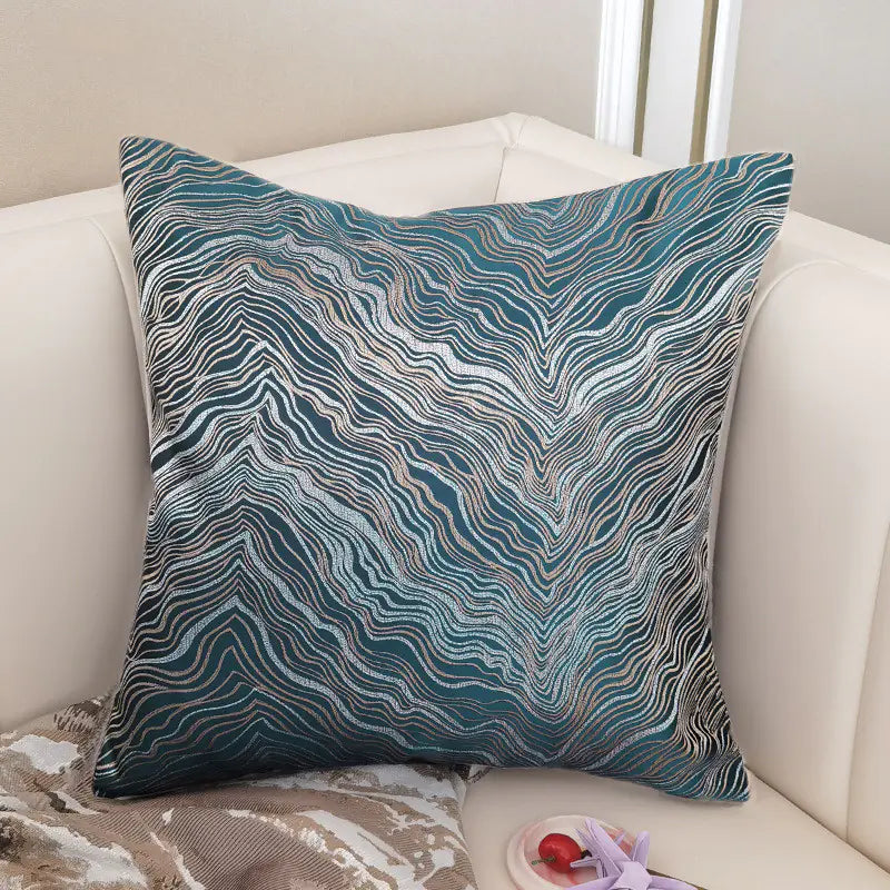Funda de cojín decorativa nórdica de terciopelo azul 45x45