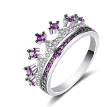 Anillo mujer en forma de corona con circonitas
