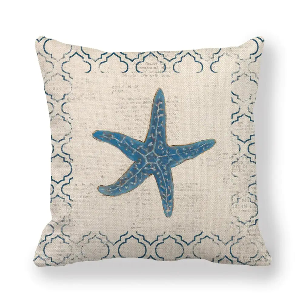 Blue Sea Life funda de cojín CONJUNTO