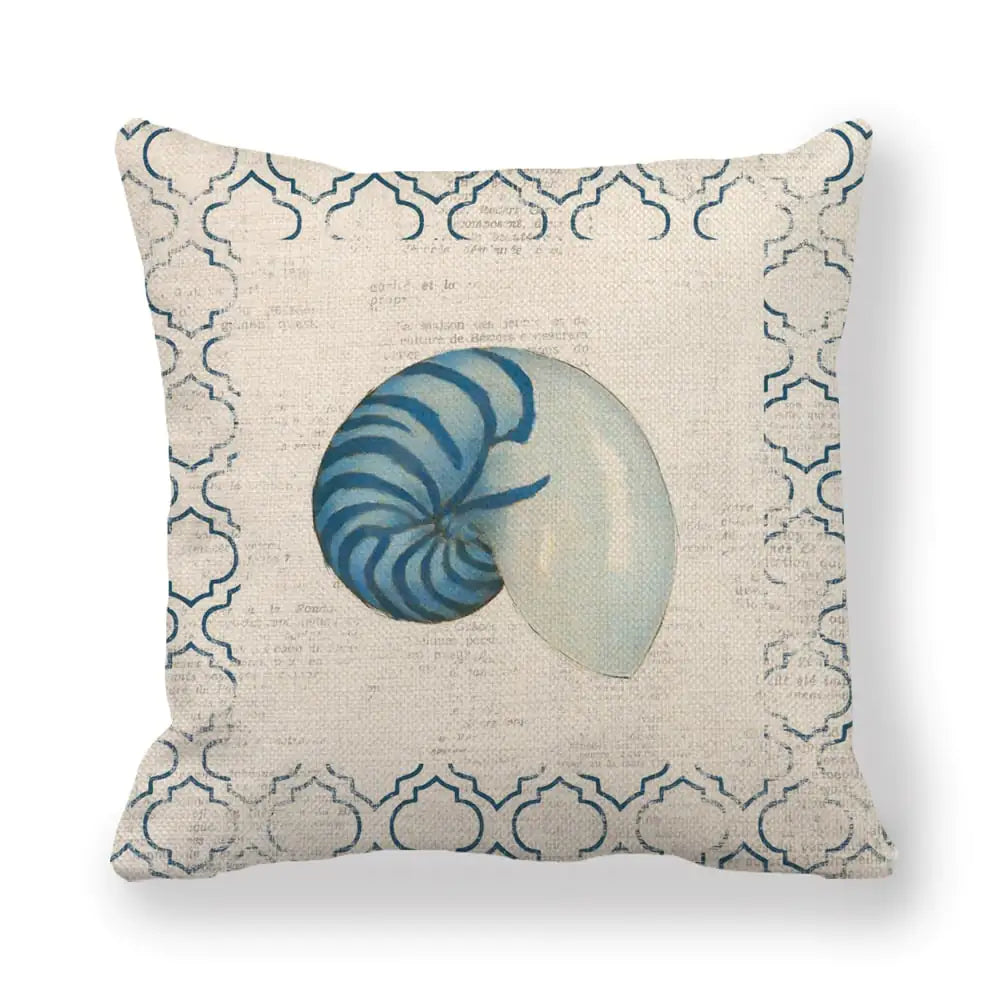 Blue Sea Life funda de cojín CONJUNTO
