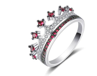 Anillo mujer en forma de corona con circonitas