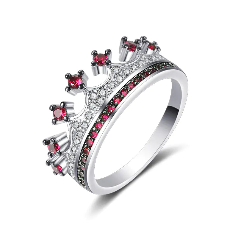 Anillo mujer en forma de corona con circonitas