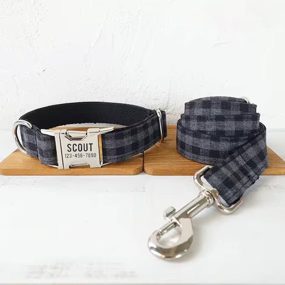 Correa de perros con estampado de cuadros