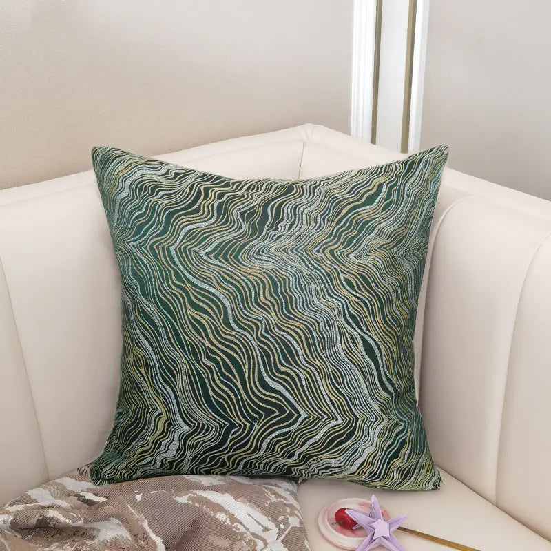 Funda de cojín decorativa nórdica de terciopelo azul 45x45