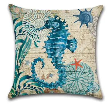 Blue Sea Life funda de cojín CONJUNTO