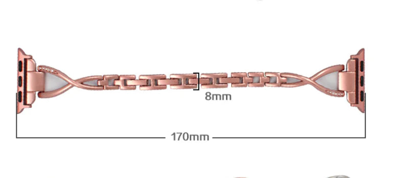 Apple Watch Band X-Type ACERO INOXIDABLE CON DIAMANTES