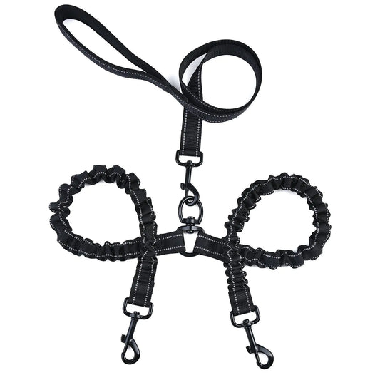 Correa de Tracción de Doble Cabezal con Alta Elasticidad para Dos Perros