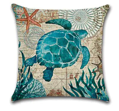 Blue Sea Life funda de cojín CONJUNTO
