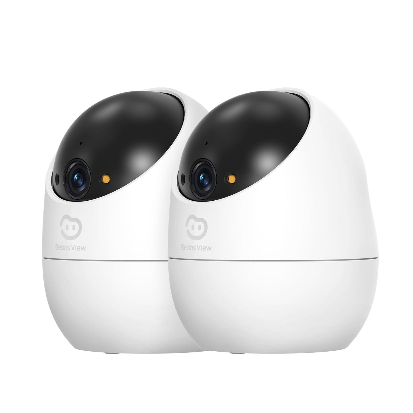 Beans View Cámara de Interior para Seguridad D210, Vista de 360°, 2.4GHz Wi-Fi 1080P, Cámara Mascotas/Perros/Gatos, Visión Nocturna en Color, Detección Humana, Autoseguimiento, Compatible con Alexa