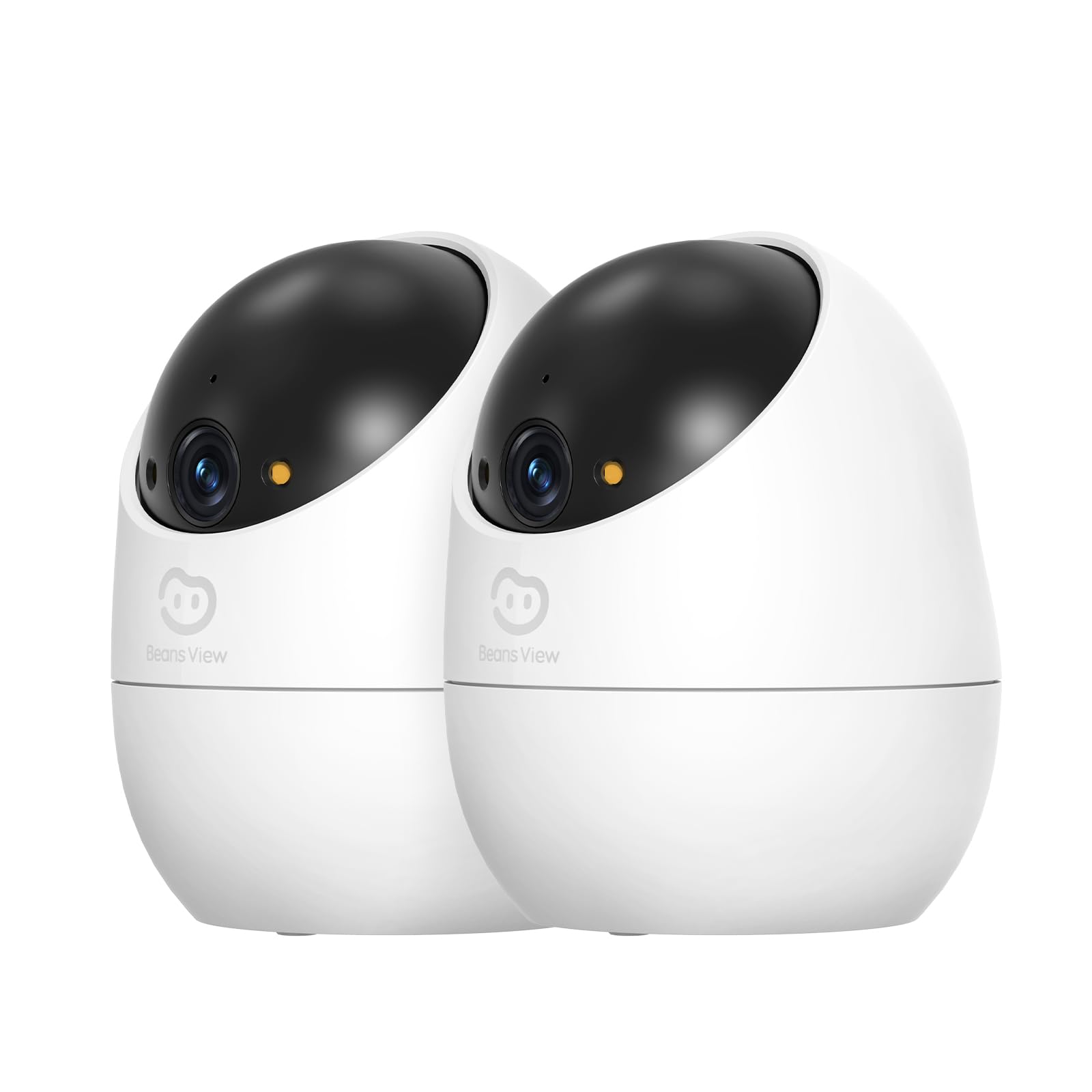 Beans View Cámara de Interior para Seguridad D210, Vista de 360°, 2.4GHz Wi-Fi 1080P, Cámara Mascotas/Perros/Gatos, Visión Nocturna en Color, Detección Humana, Autoseguimiento, Compatible con Alexa