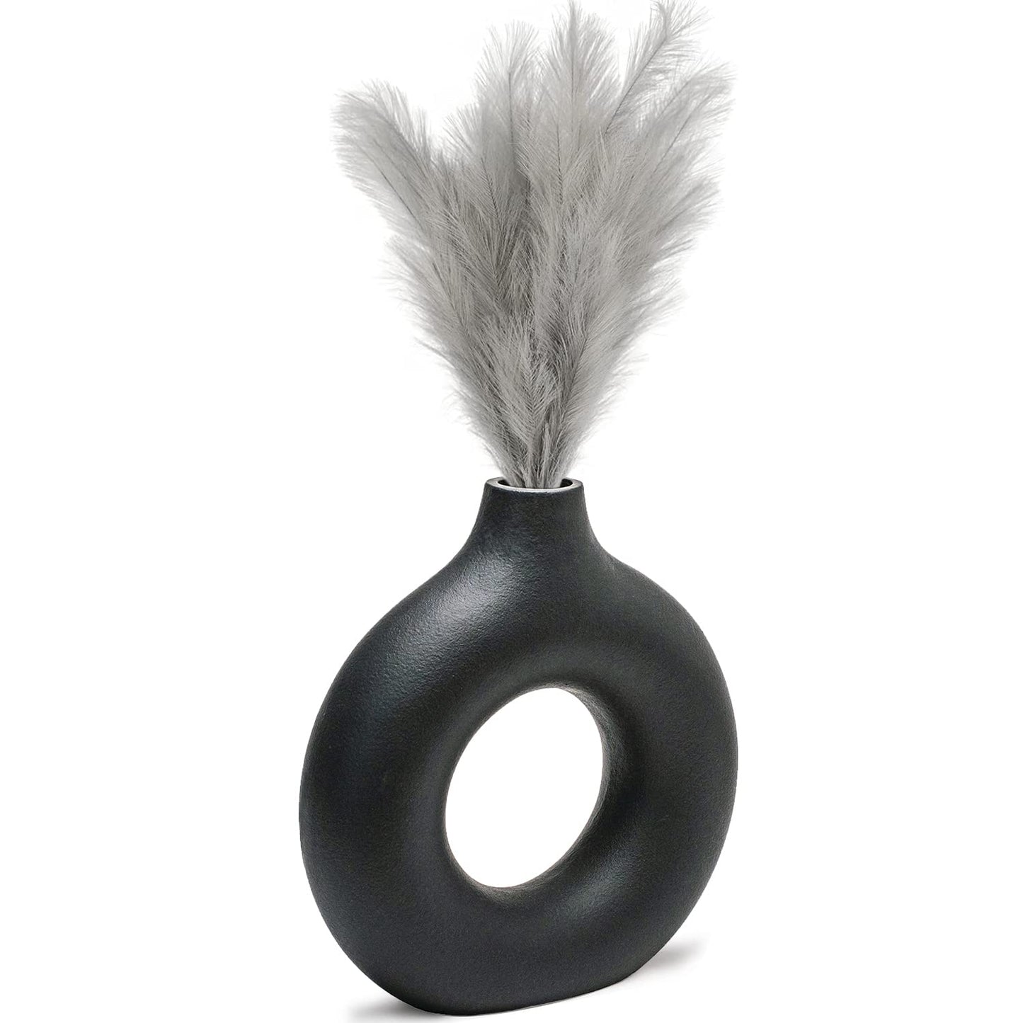 decoración Moderna para el hogar, jarrón Hecho a Mano, Flores secas de cerámica Blanca, Adornos artesanales para Oficina, decoración del hogar, Juego de jarrones (S, Beige)