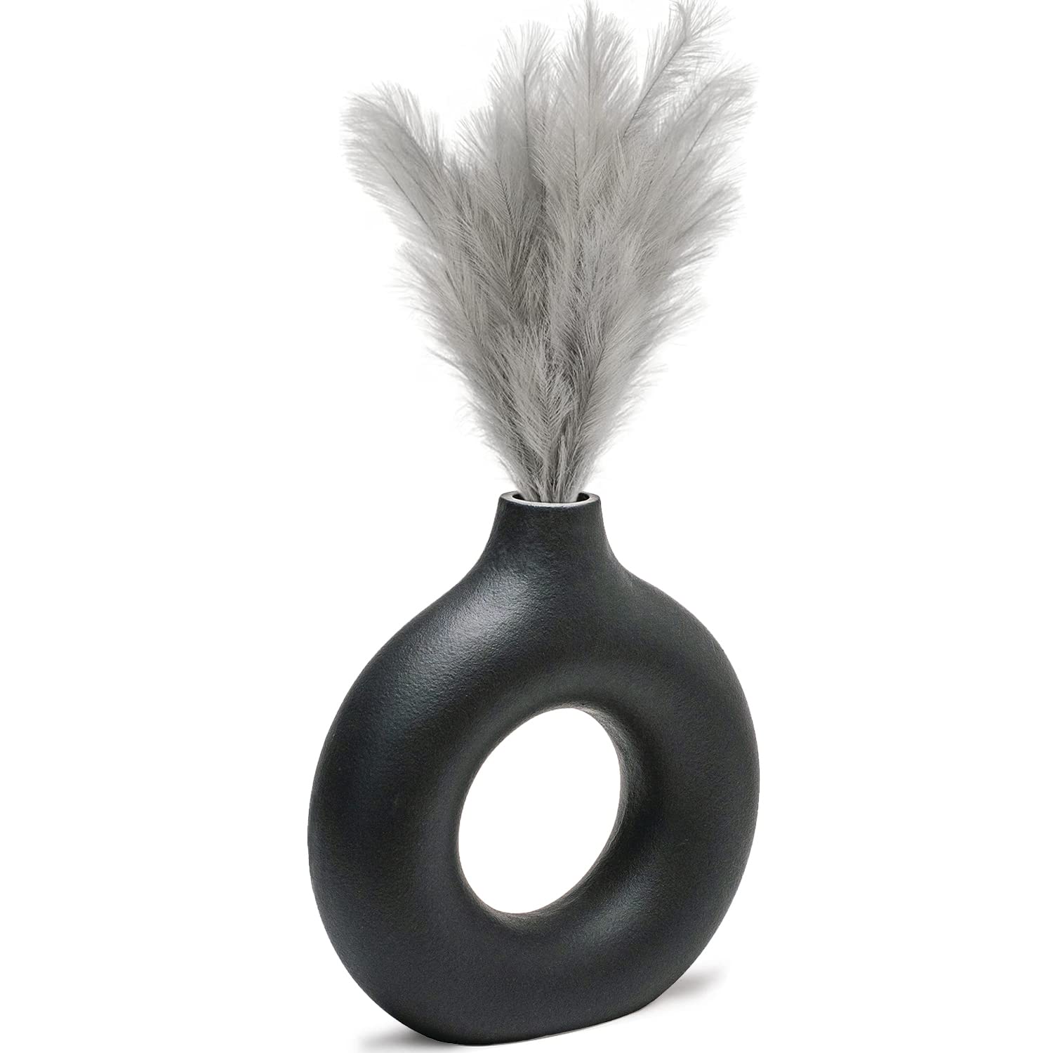 decoración Moderna para el hogar, jarrón Hecho a Mano, Flores secas de cerámica Blanca, Adornos artesanales para Oficina, decoración del hogar, Juego de jarrones (S, Beige)