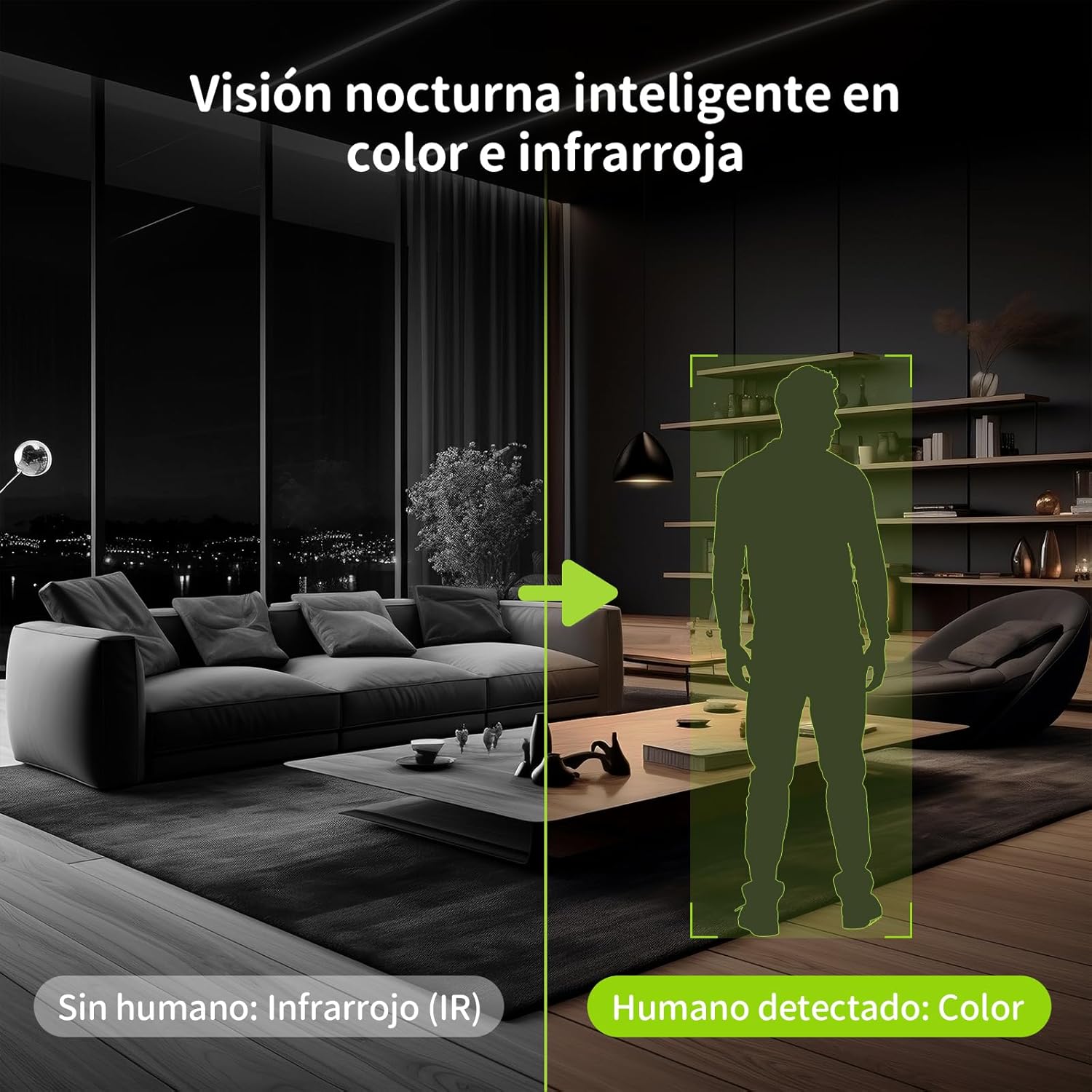 Beans View Cámara de Interior para Seguridad D210, Vista de 360°, 2.4GHz Wi-Fi 1080P, Cámara Mascotas/Perros/Gatos, Visión Nocturna en Color, Detección Humana, Autoseguimiento, Compatible con Alexa