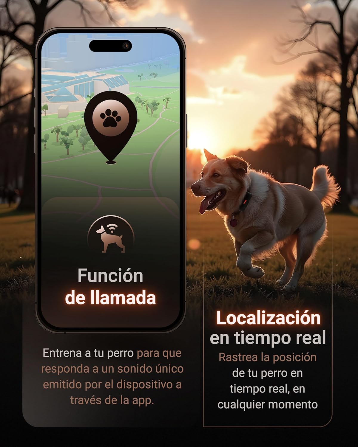 PAJ Localizador GPS para Perros 4G - alarmas de Fuga + Seguimiento en Vivo - hasta 10 días en Modo Ahorro de batería - LED Luminoso - Resistente al Agua (IP67) - Apto para Cualquier Collar - Negro