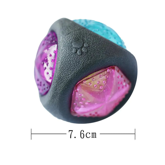 Pelota de juguete luminosa y chirriante para perros, ideal para masticar y entrenar