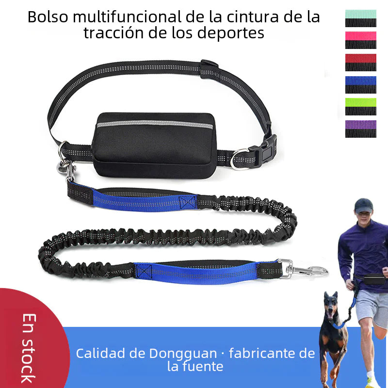 Riñonera para mascotas con correa para correr transfronteriza