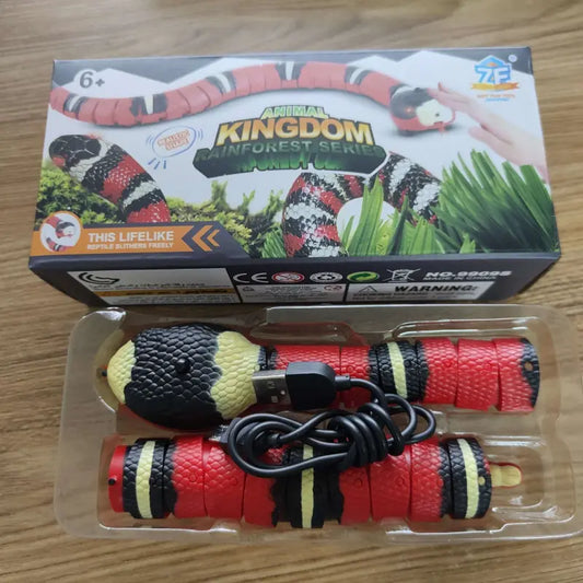 Juguete interactivo con forma de serpiente y carga USB para gatos y perros: ¡diversión sin límites!