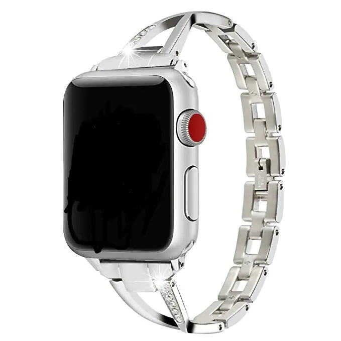 Apple Watch Band X-Type ACERO INOXIDABLE CON DIAMANTES