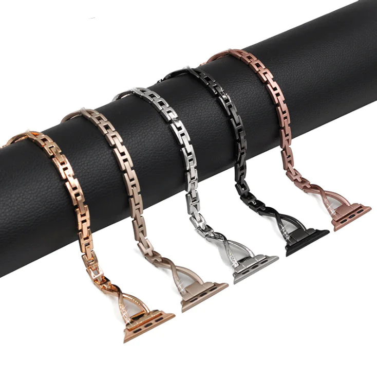 Apple Watch Band X-Type ACERO INOXIDABLE CON DIAMANTES