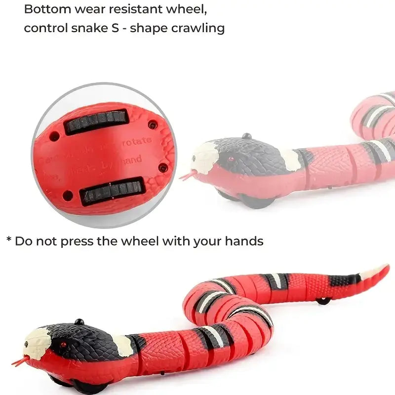 Juguete interactivo con forma de serpiente y carga USB para gatos y perros: ¡diversión sin límites!