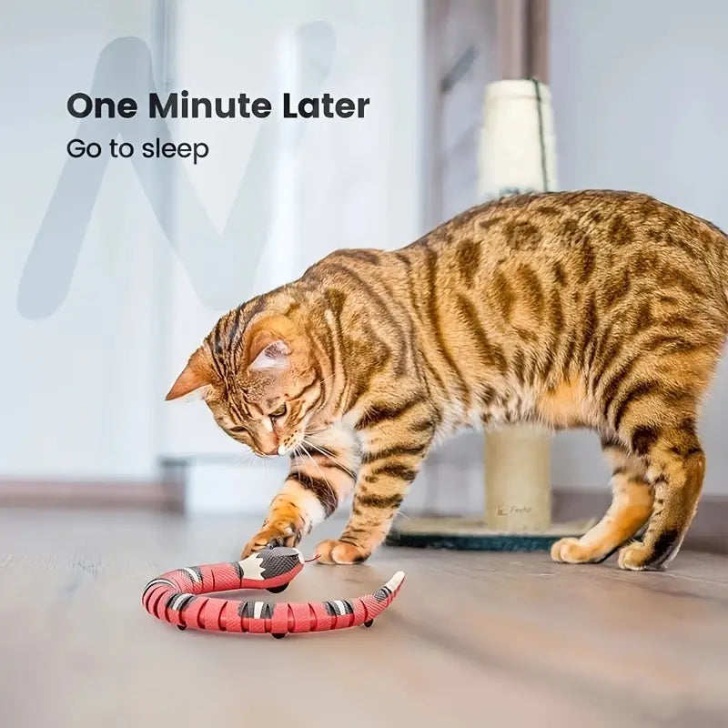 Juguete interactivo con forma de serpiente y carga USB para gatos y perros: ¡diversión sin límites!