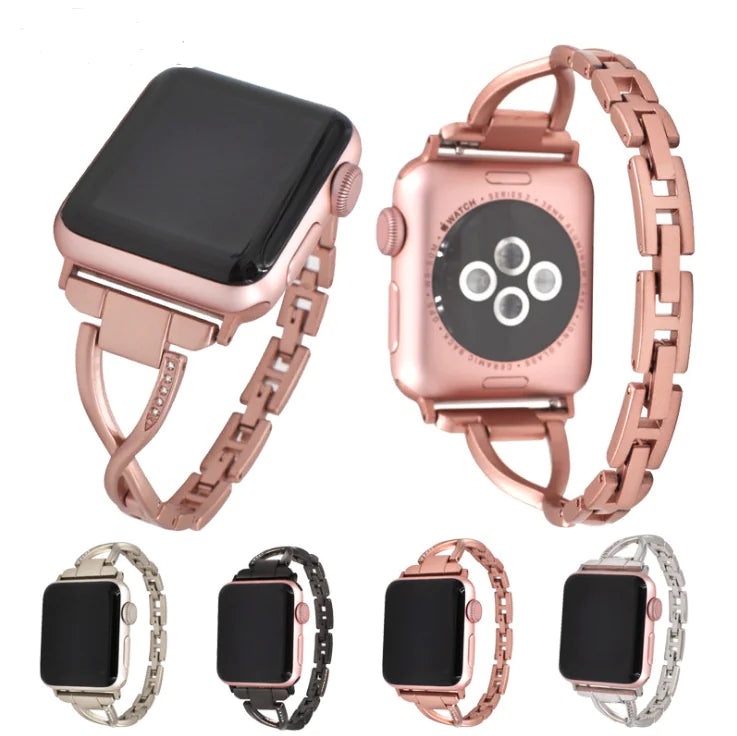 Apple Watch Band X-Type ACERO INOXIDABLE CON DIAMANTES