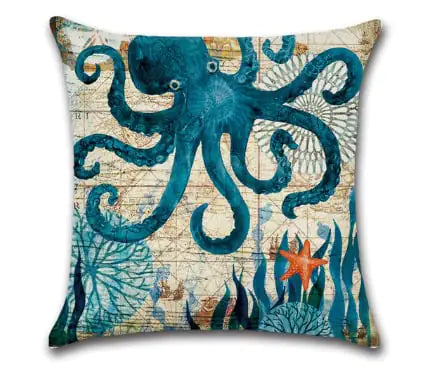 Blue Sea Life funda de cojín CONJUNTO