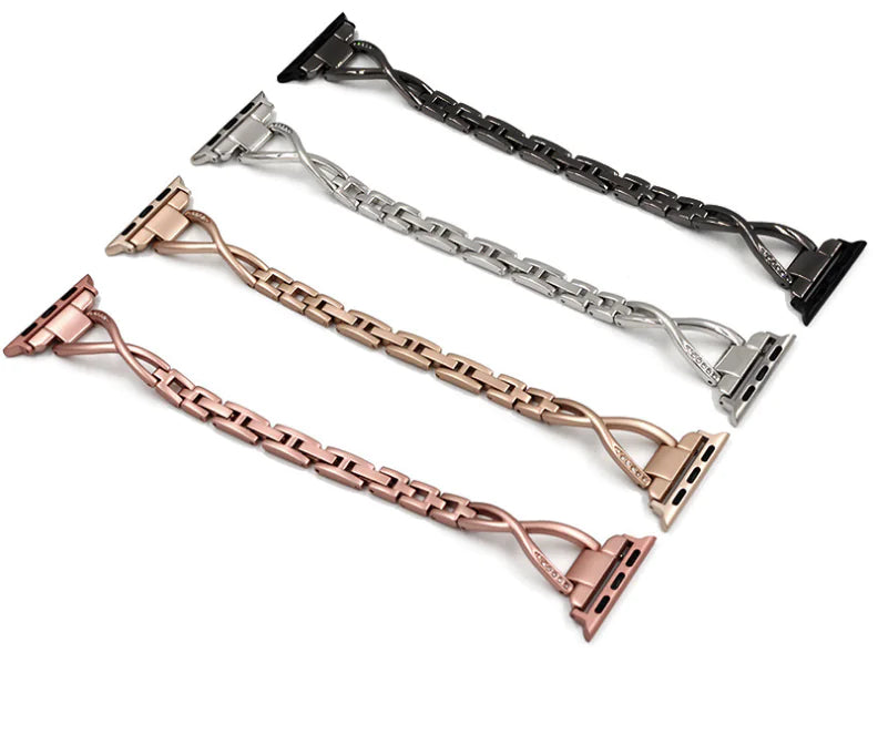 Apple Watch Band X-Type ACERO INOXIDABLE CON DIAMANTES