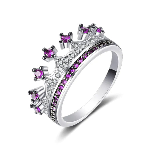 Anillo mujer en forma de corona con circonitas