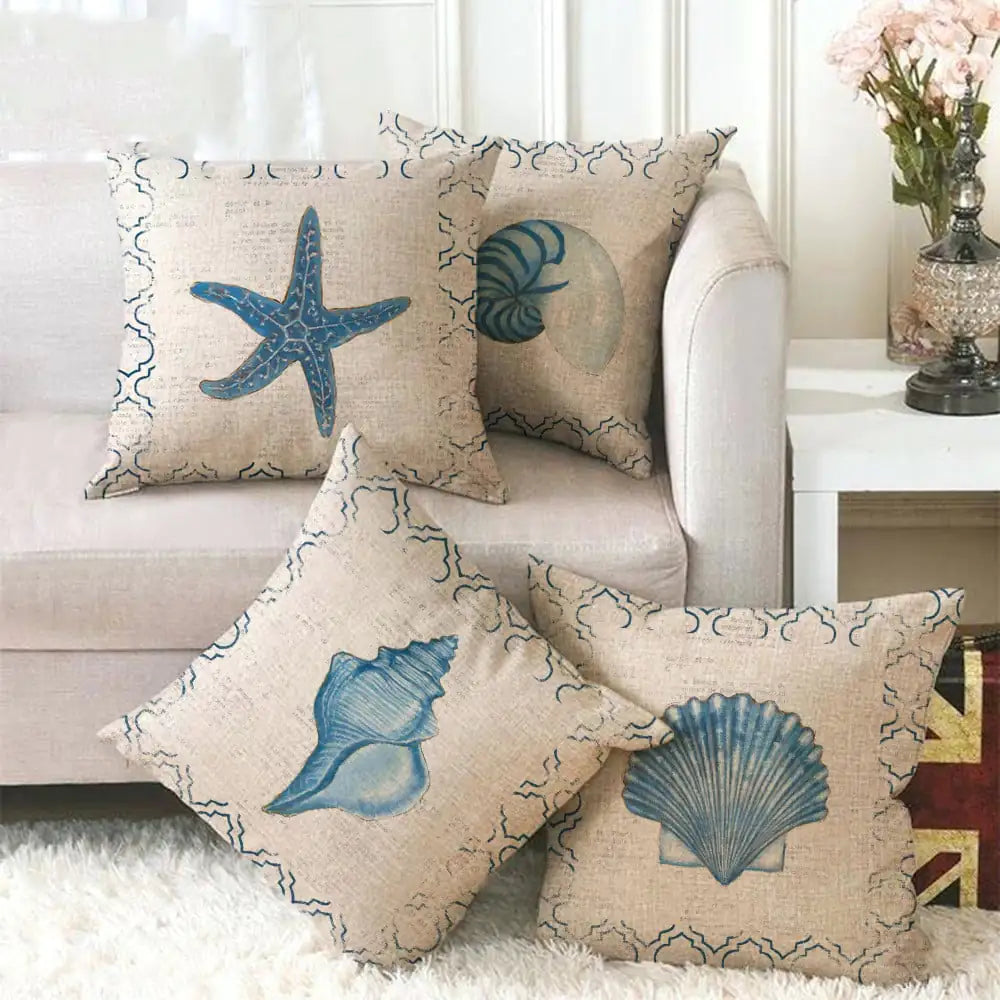 Blue Sea Life funda de cojín CONJUNTO